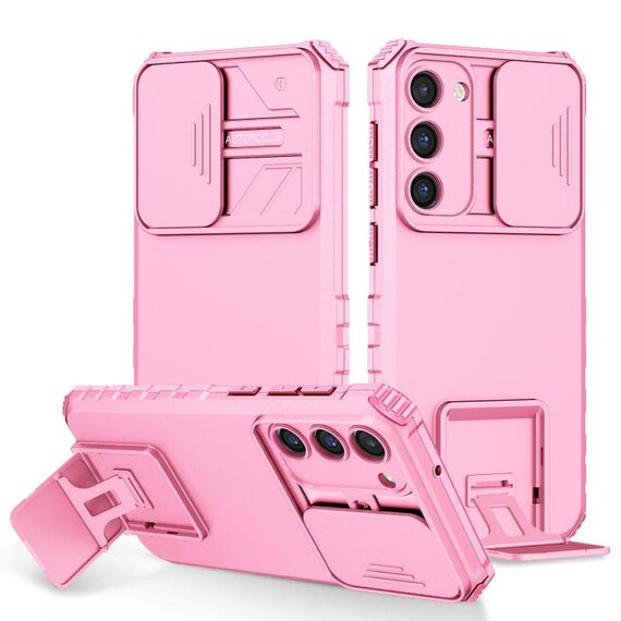 Per Samsung Galaxy S23 5G supporto stereoscopico custodia per telefono camshield scorrevole (rosa)