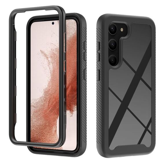 Per Samsung Galaxy S23 + 5G Custodia protettiva per telefono in TPU + PC trasparente integrata a due strati (nero)