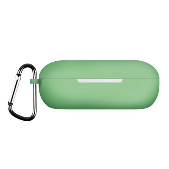 Custodia in silicone per auricolari Bluetooth di colore puro per Huawei FreeBuds SE con gancio (verde matcha)