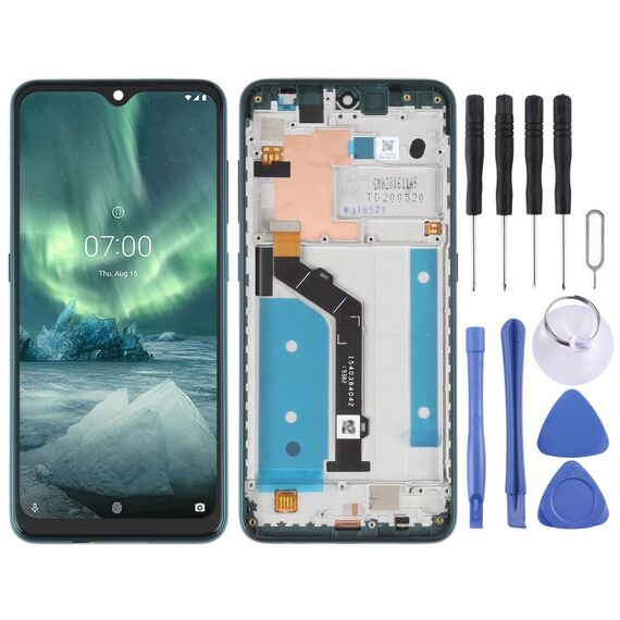 Schermo LCD originale per Nokia 7.2 / 6.2 Digitizer Assemblaggio completo con cornice (verde)