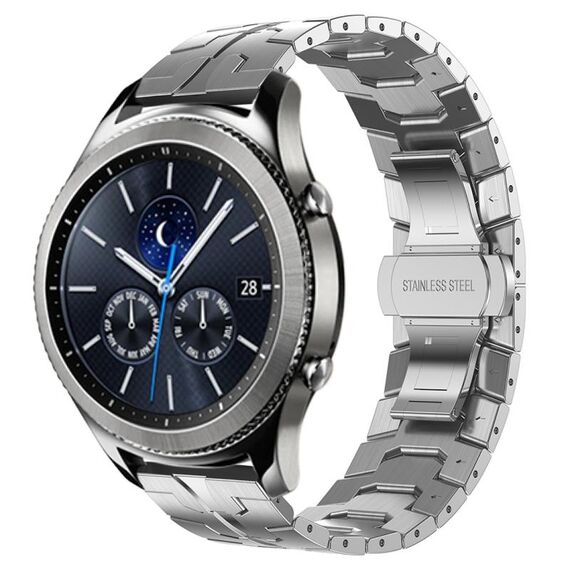 Per Samsung Gear S3 Classic Armor cinturino in acciaio inossidabile in metallo (argento)