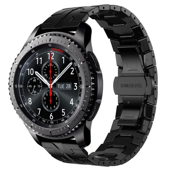 Per Samsung Gear S3 Frontier Armor cinturino in metallo in acciaio inossidabile (nero)