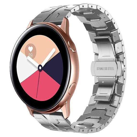 Per Samsung Galaxy Watch Active Armor Cinturino in metallo in acciaio inossidabile (argento)