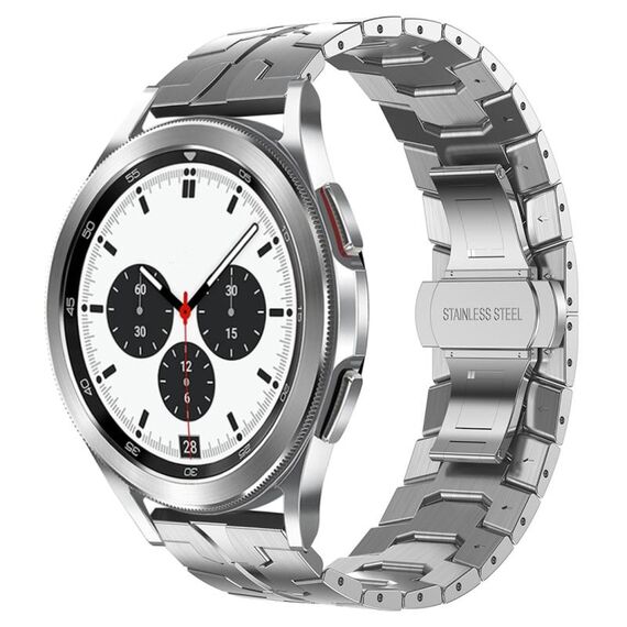 Per Samsung Galaxy Watch4 / Watch4 Cinturino per orologio in acciaio inossidabile con armatura classica (argento)