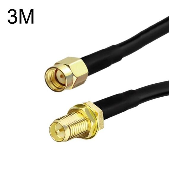 Cavo adattatore coassiale RP-SMA maschio a femmina RP-SMA RG58, lunghezza cavo: 3 m