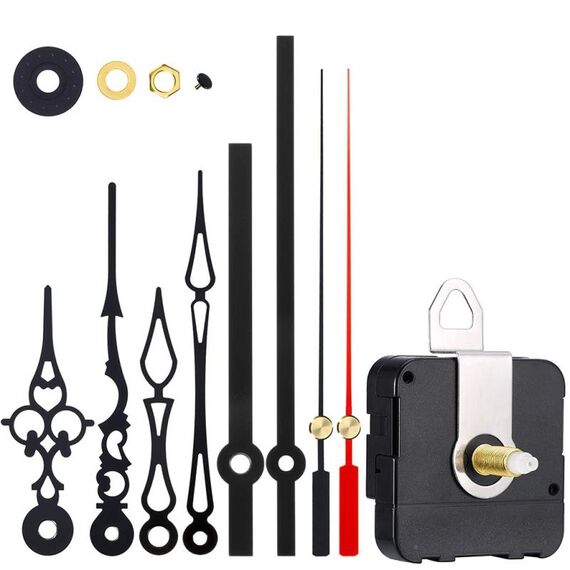Lunghezza dell'albero 17 mm Movimento dell'orologio al quarzo + 3 set di lancette Kit fai da te