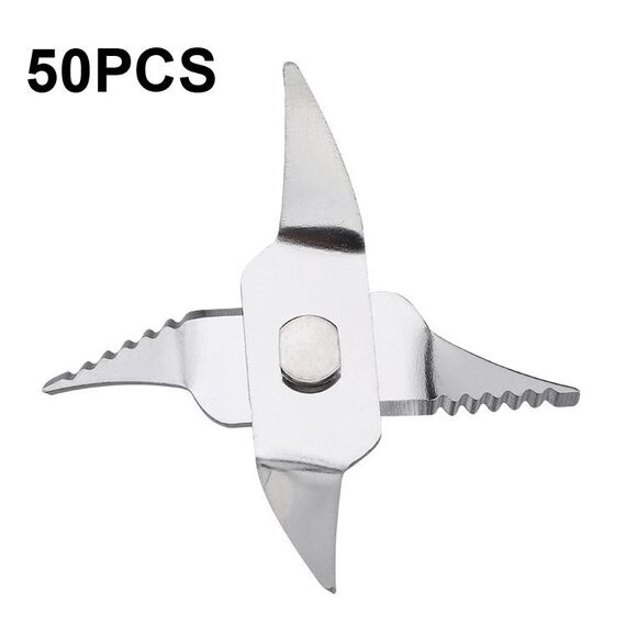50 PCS CA-5408 Spremiagrumi portatile a 4 foglie con denti verticali Lama di miscelazione in acciaio inossidabile