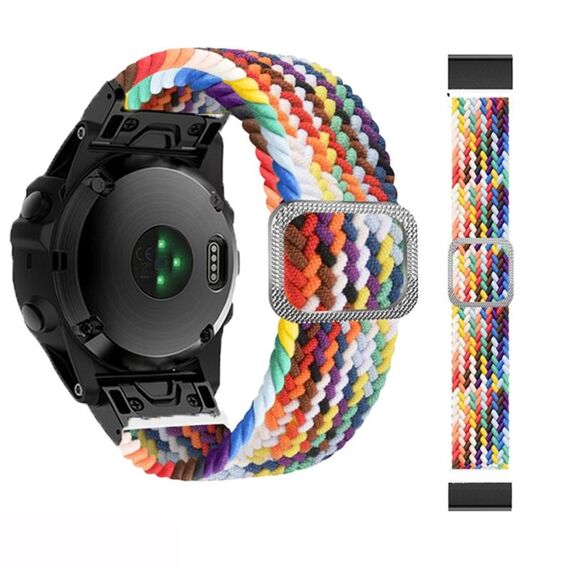 Per Garmin Fenix 7X Cinturino elastico intrecciato in nylon regolabile (Rainbow 01)
