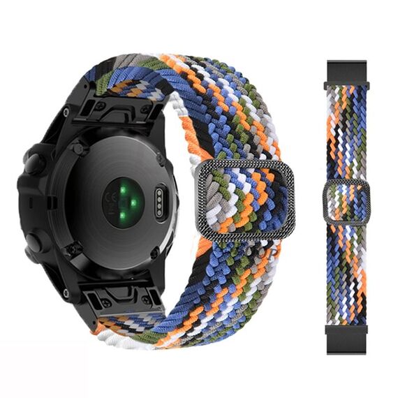 Per Garmin Fenix 7 cinturino elastico intrecciato in nylon regolabile (denim colorato)