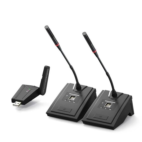 WH12 Microfono per conferenze wireless intelligente con eliminazione del rumore e ricarica USB, specifiche: 1 per 2