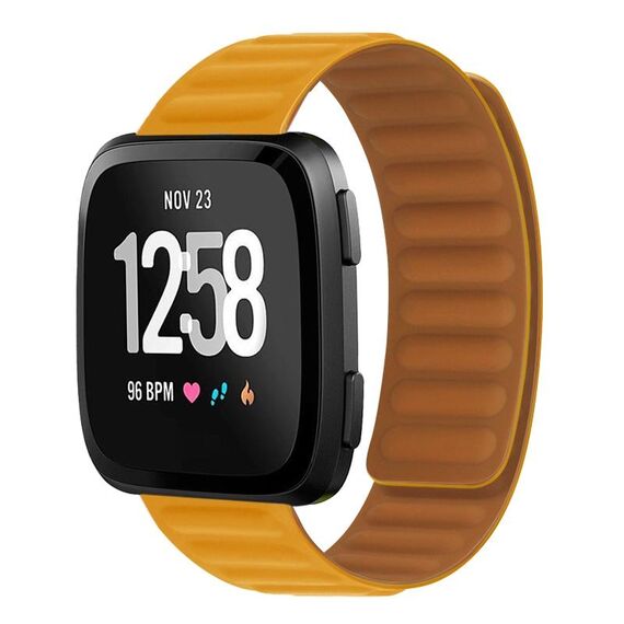 Per Fitbit Versa 4/3 / Sense 2 Cinturino magnetico in silicone da 20 mm (giallo arancione)