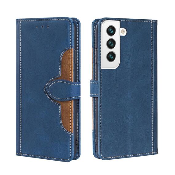 Per Samsung Galaxy S23+ 5G Skin Feel Custodia in pelle con fibbia magnetica (blu)