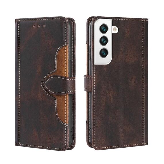 Per Samsung Galaxy S23+ 5G Skin Feel Custodia in pelle con fibbia magnetica (marrone)