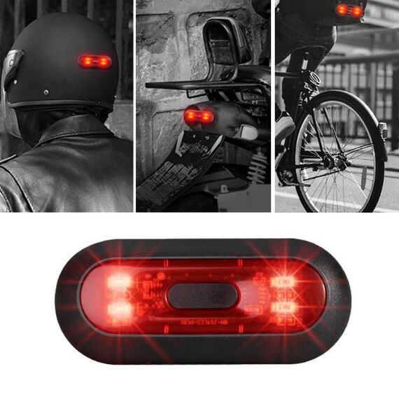 Spia luminosa per casco moto Fanale posteriore impermeabile ricaricabile USB, specifica: 4 perline B modello