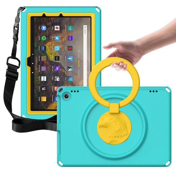 Custodia per tablet antiurto per Amazon Kindle Fire HD10 2021 EVA + PC con telaio impermeabile (verde ghiaccio)