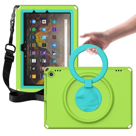Custodia per tablet antiurto per Amazon Kindle Fire HD10 2021 EVA + PC con telaio impermeabile (verde erba)
