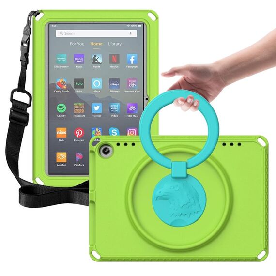Custodia per tablet antiurto per Amazon Fire HD 8 2020 / HD 8 Plus 2022 EVA + PC senza cornice impermeabile (verde erba)