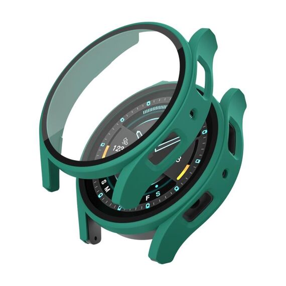 Per Samsung Galaxy Watch5 PC smerigliato + custodia protettiva per orologio integrata con pellicola temperata (verde)