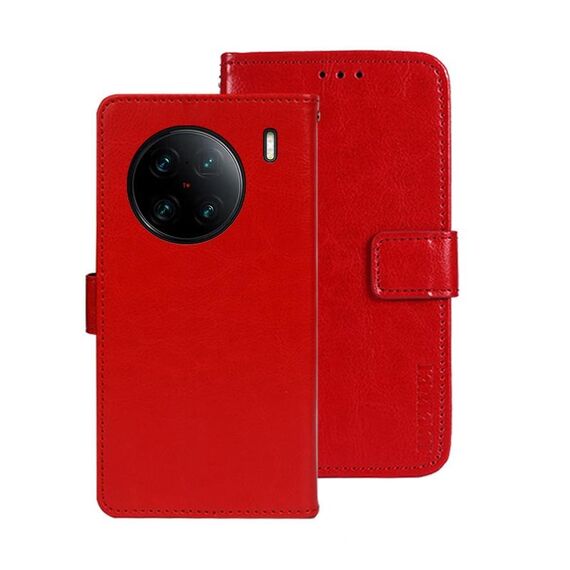 Per vivo X90 Pro+ idewei Custodia per telefono in pelle Crazy Horse Texture (rosso)