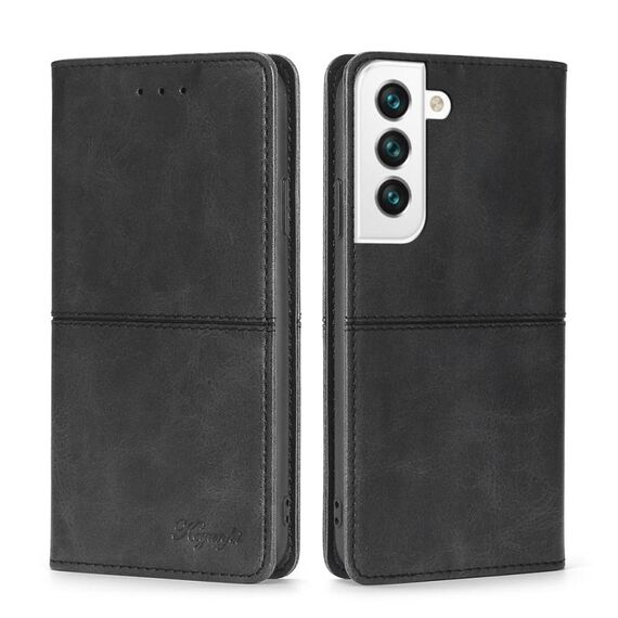 Per Samsung Galaxy S23+ 5G Custodia per telefono in pelle con vibrazione orizzontale magnetica a forma di mucca (nero)