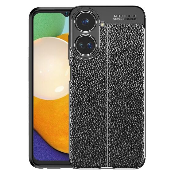Per Realme 10 4G Litchi Texture Custodia per telefono in TPU antiurto (nero)