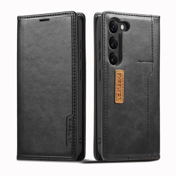 Per Samsung Galaxy S23 5G LC.IMEEKE LC-001 Custodia per telefono in pelle smerigliata abbinata al colore (nero)