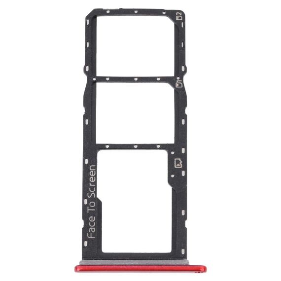 Per ZTE Blade V40 Vita Vassoio scheda SIM + Vassoio scheda SIM + Vassoio scheda Micro SD (rosso)