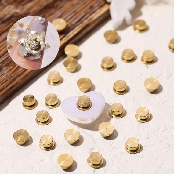 Cuscinetto girevole in metallo da 20 pezzi per gioielli in cristallo fai-da-te Decorazioni per nail art 4x5x2.5mm