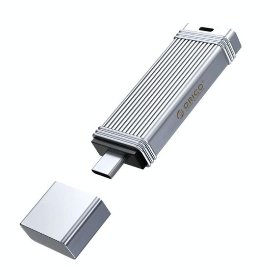 Chiavetta USB ORICO, Lettura: 100 MB/s, Scrittura: 50 MB/s, Memoria: 128 GB, Porta: Tipo-C (Argento)