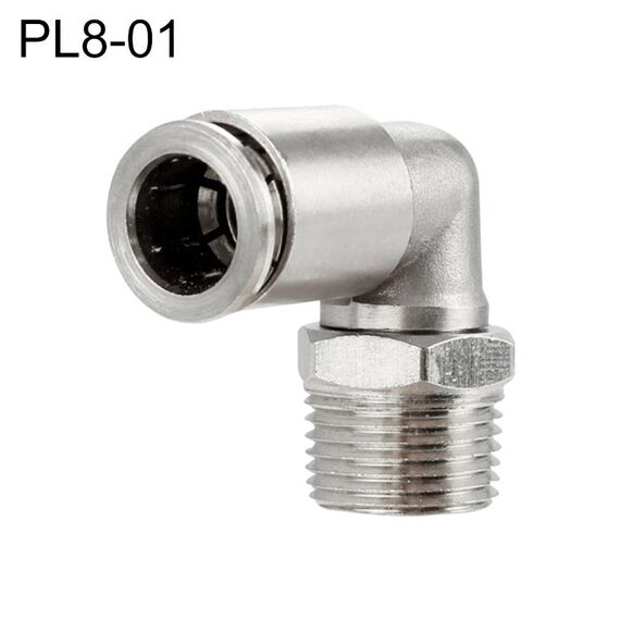 PL8-01 LAIZE Connettore rapido pneumatico a gomito con filettatura maschio in rame nichelato