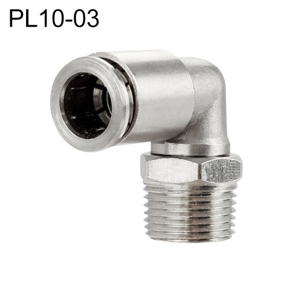 PL10-03 LAIZE Connettore rapido pneumatico a gomito con filettatura maschio in rame nichelato