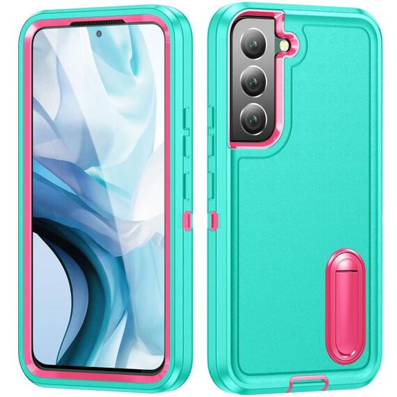 Per Samsung Galaxy S23 5G 3 in 1 Custodia rigida per telefono (blu + rosa)