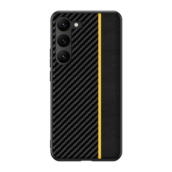 Per Samsung Galaxy S23 5G Custodia per telefono con giunzione in fibra di carbonio ultrasottile (giallo)