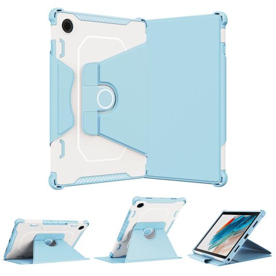 Per Samsung Galaxy Tab A8 10.5 2021 Custodia in pelle per tablet corazzata con rotazione a 360 gradi (blu)