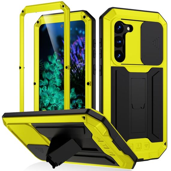 Per Samsung Galaxy S23+ 5G R-JUST Design per fotocamera scorrevole Life Custodia per telefono antiurto antipolvere impermeabile (giallo)