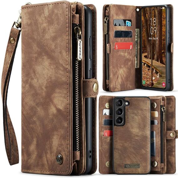 Per Samsung Galaxy S23 5G CaseMe 008 Custodia per telefono in pelle multifunzionale staccabile (marrone)