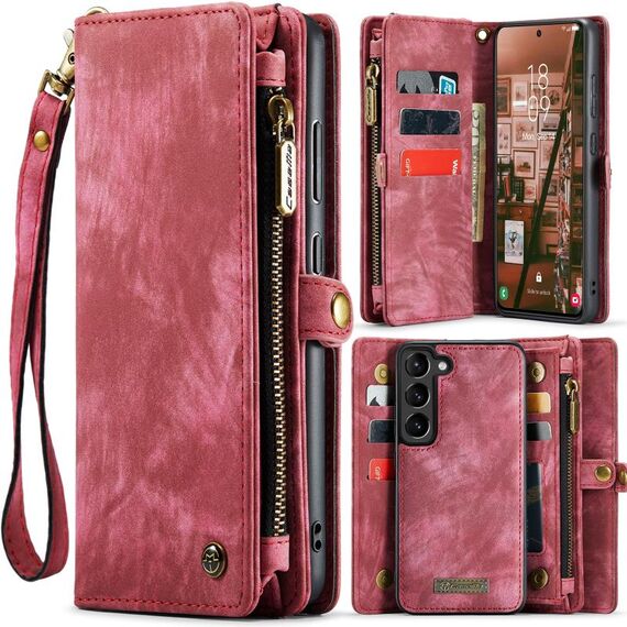 Per Samsung Galaxy S23 5G CaseMe 008 Custodia per telefono in pelle multifunzionale staccabile (rosso)