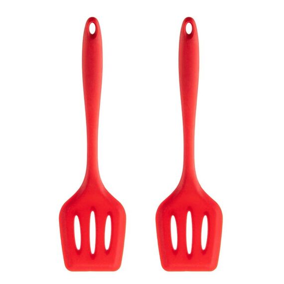 2 pentole in silicone antiaderenti resistenti alle alte temperature, stile: pala per perdite (rosso)