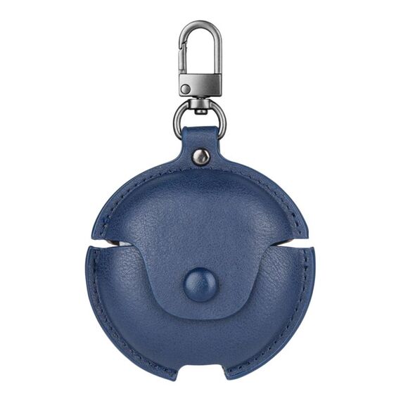 Custodia protettiva per auricolari in pelle per Huawei FreeBuds 4 Business con gancio (blu)