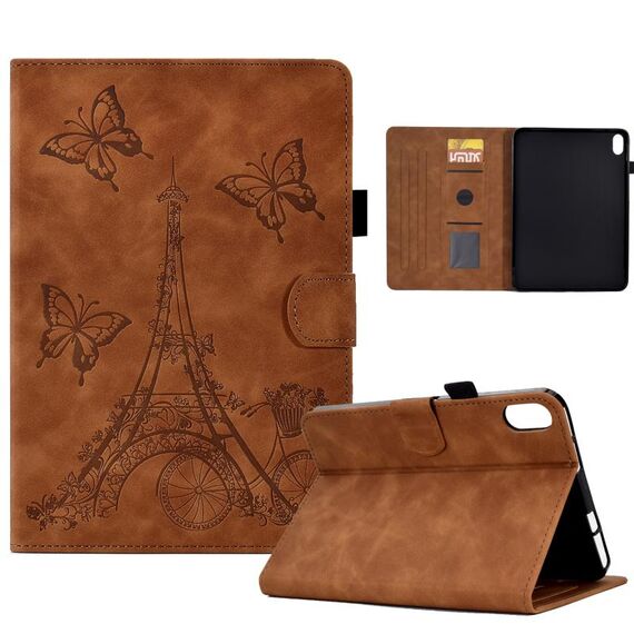 Custodia Smart Tablet in pelle goffrata per Lenovo Tab P11 Tower (marrone)