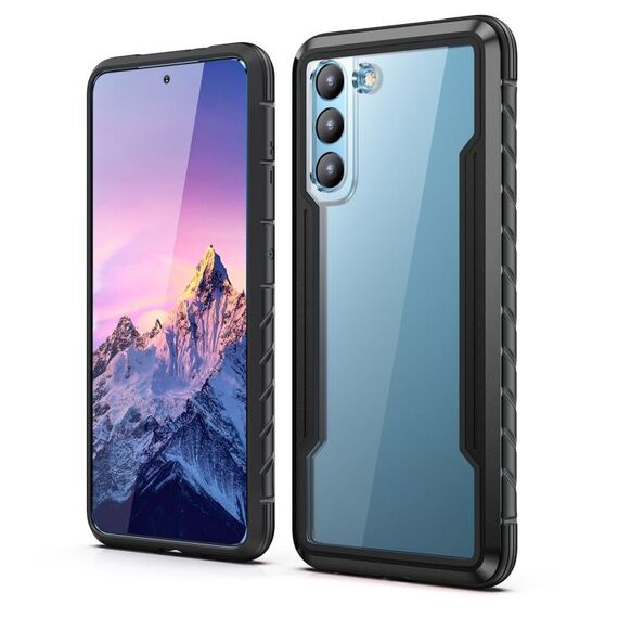 Telaio in alluminio per Samsung Galaxy S23 5G iPAKY serie Thunder + paraurti in TPU + custodia antiurto per PC trasparente (nero)