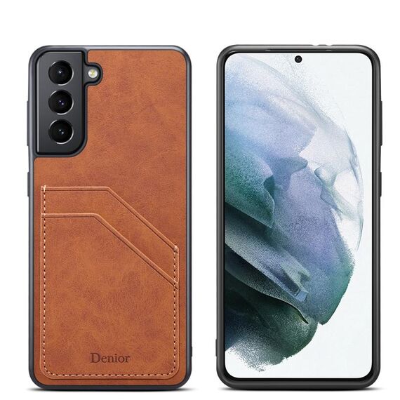 Per Samsung Galaxy S23+ 5G Denior PU Custodia per telefono con doppio slot per schede (marrone)