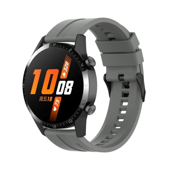 Per Huawei Watch 3 Pro Nuovo cinturino con fibbia in silicone nero da 20 mm (grigio)