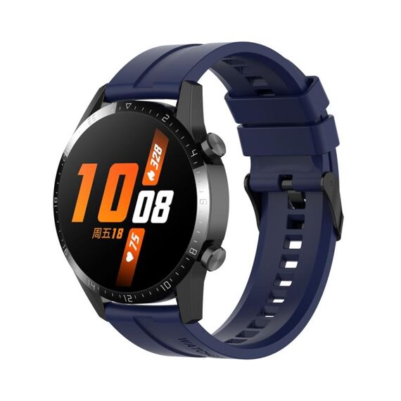Per Huawei Watch 3 Pro Nuovo cinturino con fibbia in silicone nero da 22 mm (blu notte)