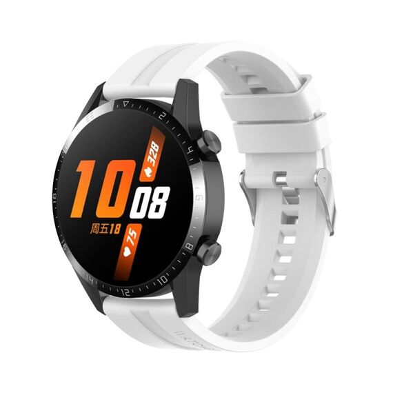 Per Huawei Watch Buds / Watch 3 Pro Nuovo cinturino per orologio con fibbia in silicone argento da 20 mm (bianco)