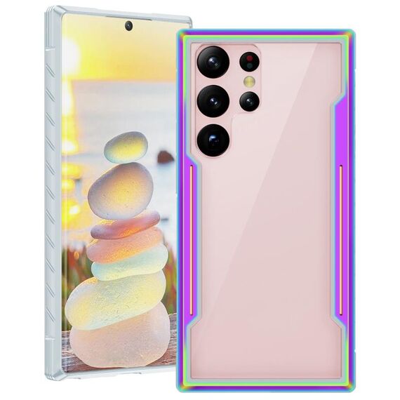 Per Samsung Galaxy S23 5G Defender Metal Clear PC Custodia morbida in TPU per telefono (colorata)