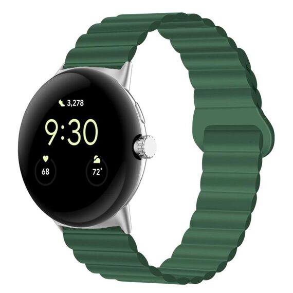 Per Google Pixel Watch Cinturino magnetico in silicone con fibbia inversa (verde militare)