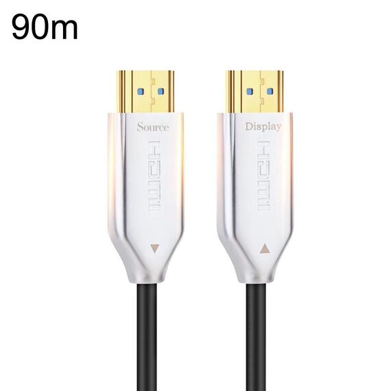 2.0 Versione HDMI Fibra ottica Linea 4K Ultra High Clear Line Cavo di collegamento per monitor, lunghezza: 90 m con albero (bianco)
