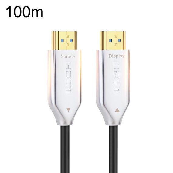 2.0 Versione HDMI Fibra ottica Linea 4K Ultra High Clear Line Cavo di collegamento per monitor, lunghezza: 100 m con albero (bianco)