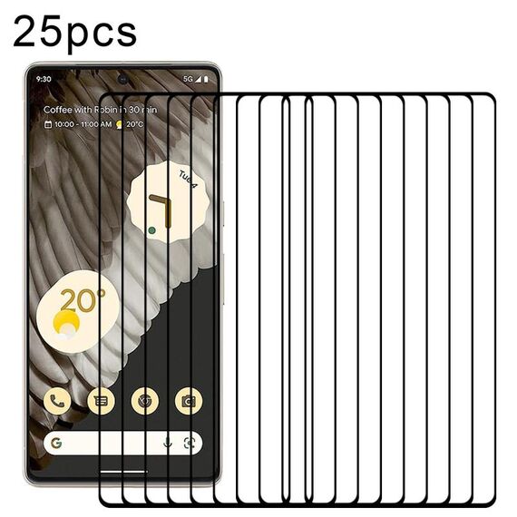 Per Google Pixel 7 Pro 25pcs Pellicola in vetro temperato a schermo intero con bordo curvo 3D